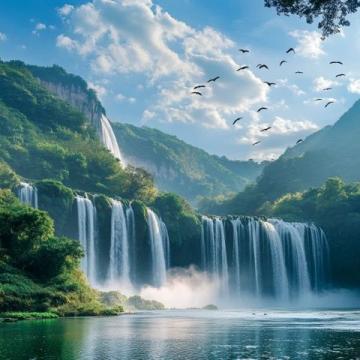 沂水景區(qū)必玩景點推薦，包含地下大峽谷、螢火蟲水洞、天上王城、雪山彩虹谷等多個獨特景觀。